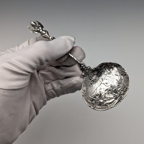 1901 British Antique Sterling Silver Tea Caddy Spoon Elly Isaac Miller